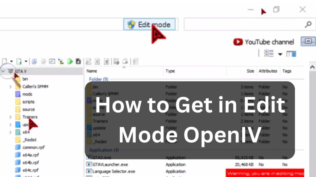 How to Get in Edit Mode OpenIV