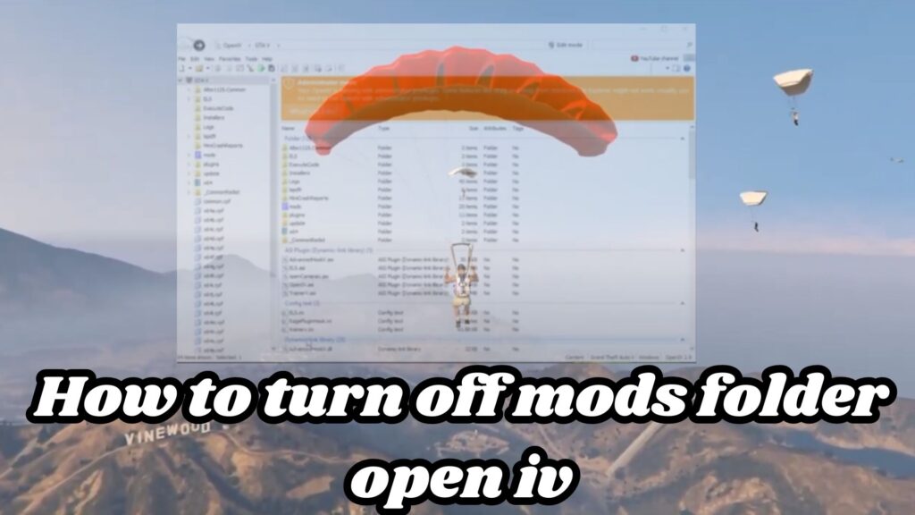 turn off mods folder open iv